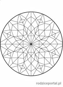 Kolorowanka Wzory Geometryczne - Witraż geometryczny