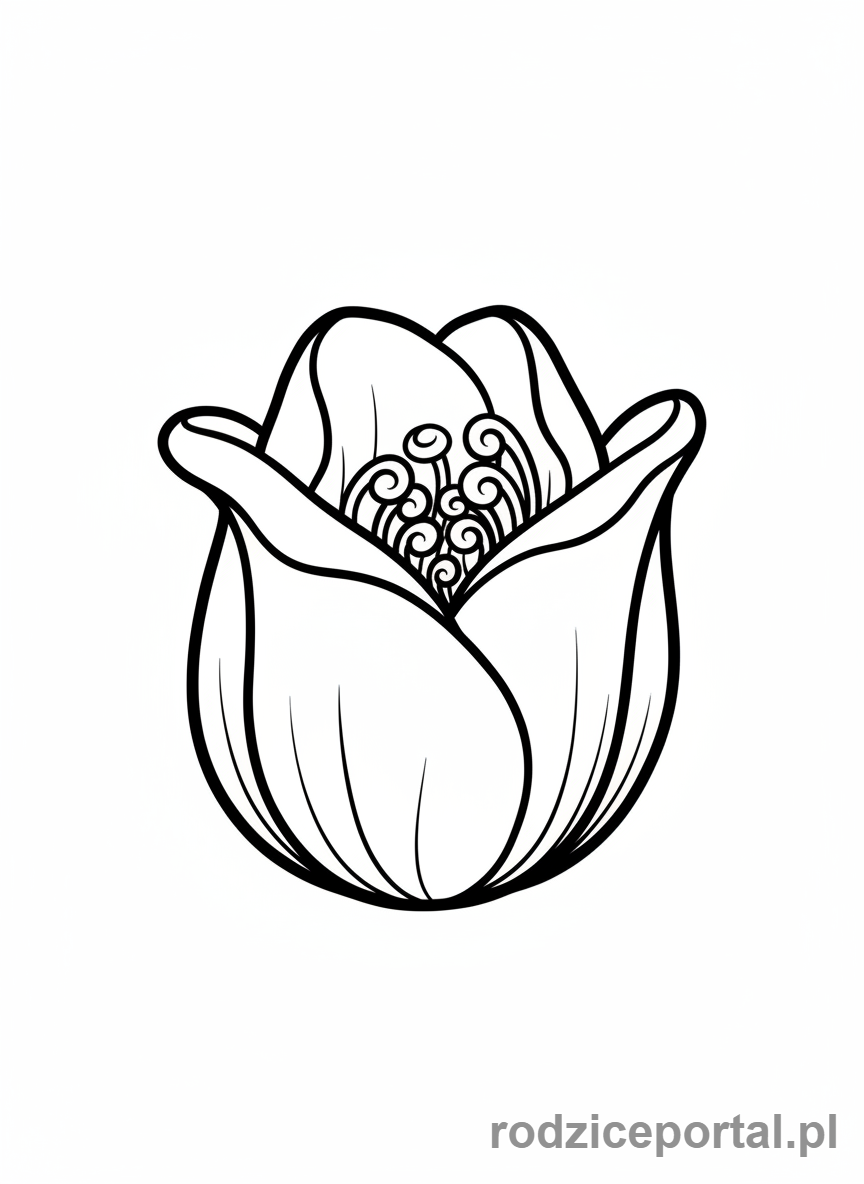 Kolorowanka Wzrost Roślin - Pączek kwiatu otwierający się