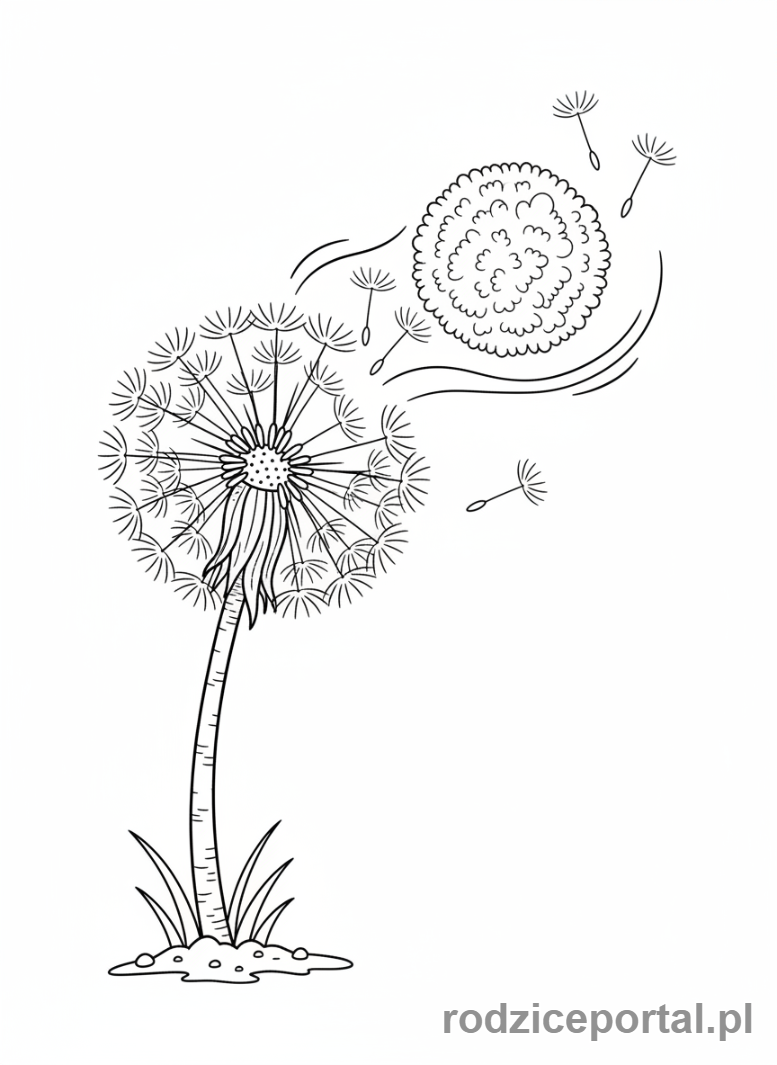 Kolorowanka Wzrost Roślin - Roślina z nasionami do rozsiewania