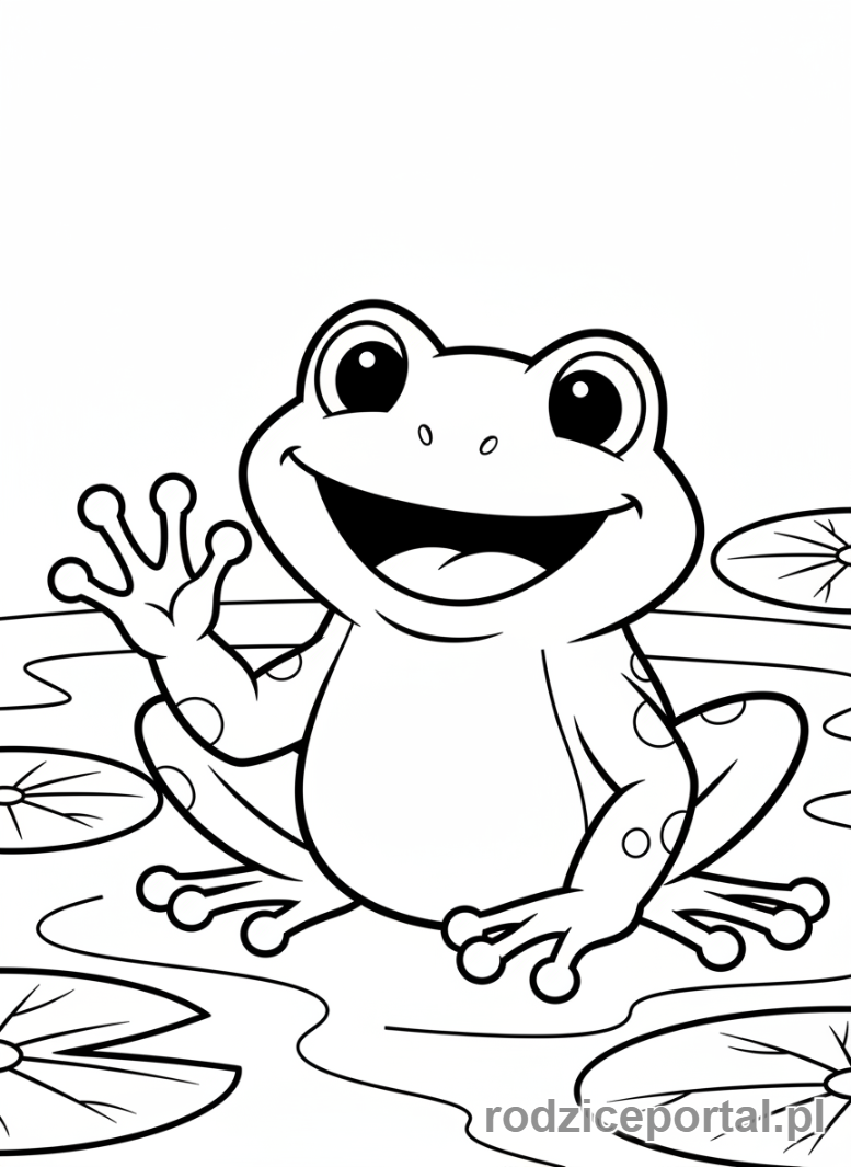 Kolorowanka Żaba - Uśmiechnięta żaba