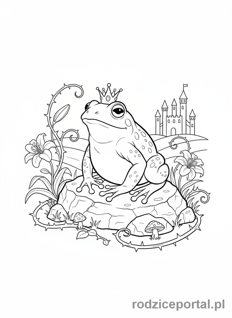 Kolorowanka Żaba - Żabi książę