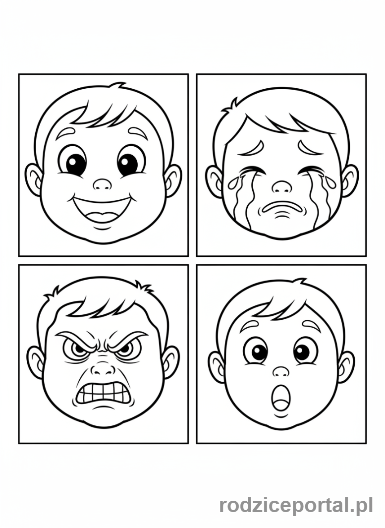 Kolorowanka Zabawy Edukacyjne - Różne emocje