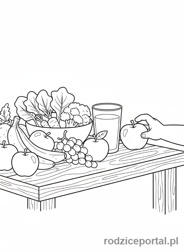 Kolorowanka Zabawy Edukacyjne - Zdrowe jedzenie