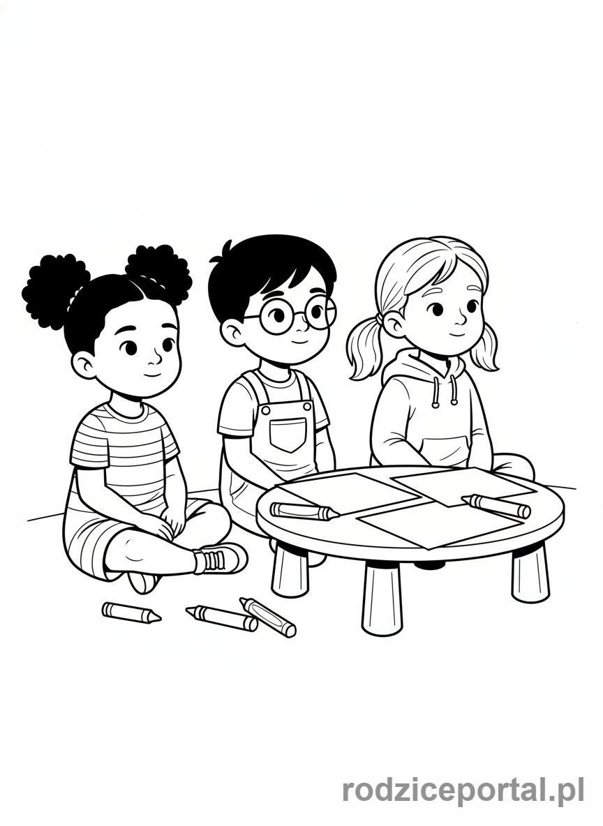 Kolorowanka Zachowanie W Przedszkolu - Sluchanie nauczycielki