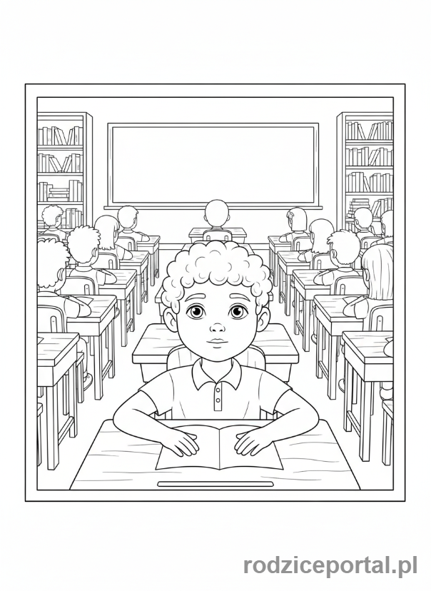 Kolorowanka Zachowanie W Szkole - Uważne słuchanie nauczyciela