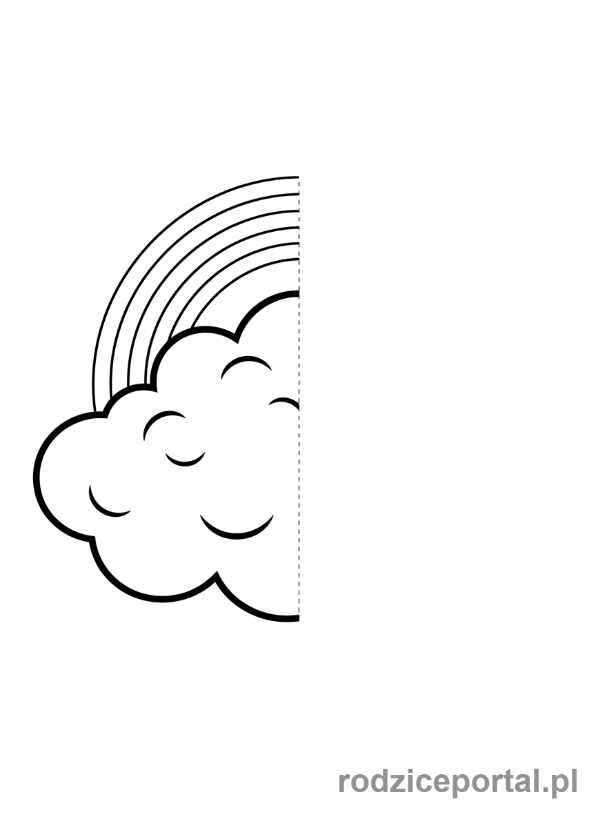 Kolorowanka Zadania Dla Dzieci - Dokończ rysunek chmura
