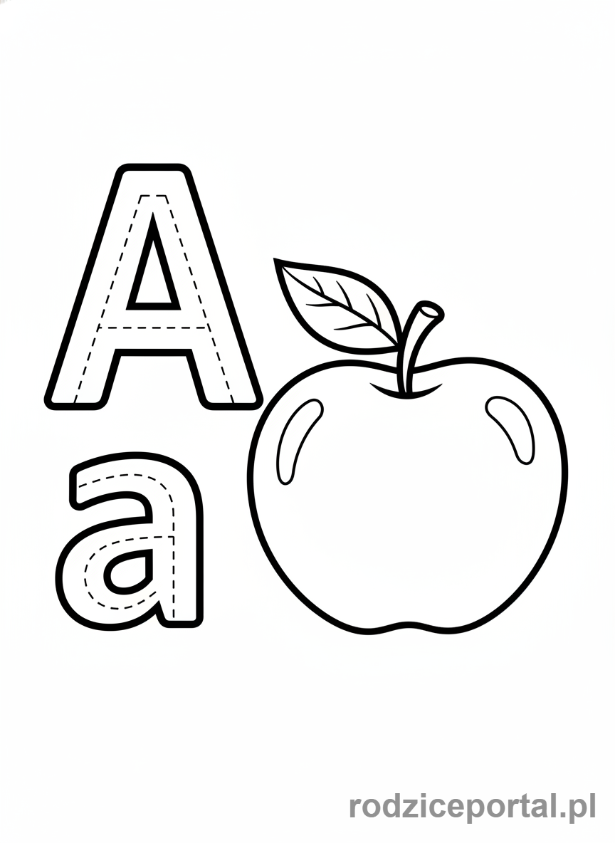 Kolorowanka Zadania Dla Dzieci - Literki do pisania A