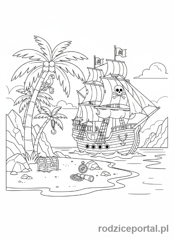 Kolorowanka Zadania Dla Dzieci - Znajdź ukryte skarby
