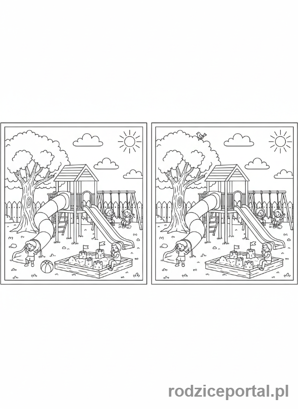 Kolorowanka Zadania Logiczne - Dwa obrazki do porównania