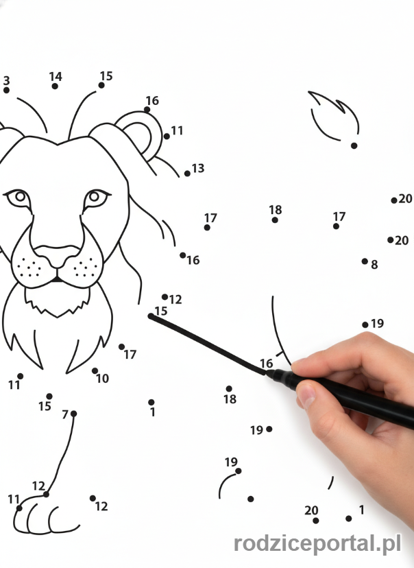 Kolorowanka Zadania Logiczne - Obrazek do połączenia kropek