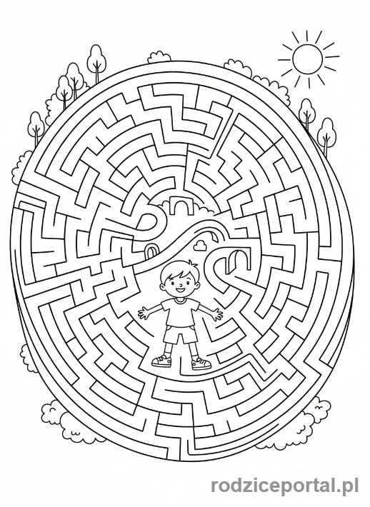 Kolorowanka Zadania Logiczne Pdf - Dziecko w labiryncie