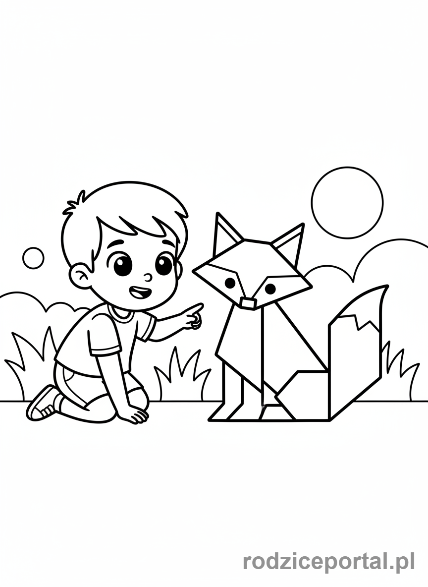 Kolorowanka Zadania Logiczne - Zwierzę z klocków tangram