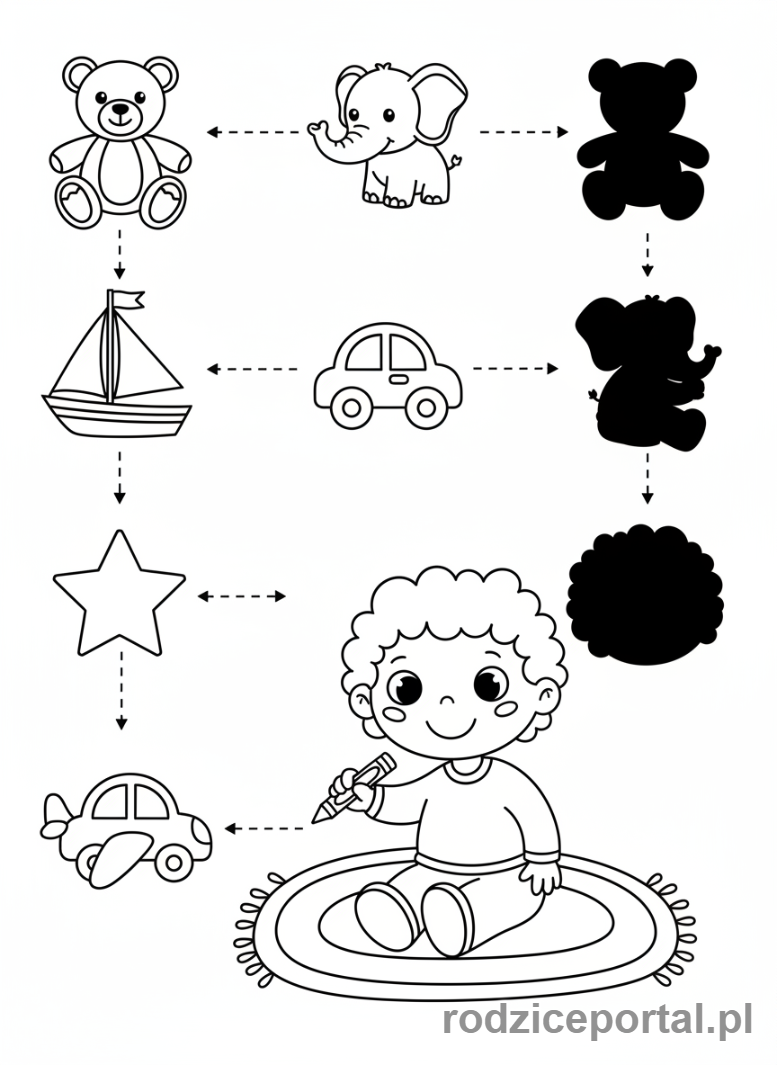 Kolorowanka Zadania Przestrzenne - Dopasowywanie cieni