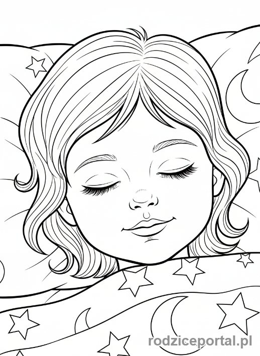 Kolorowanka Zagadki - Dziecko prawie śpiące