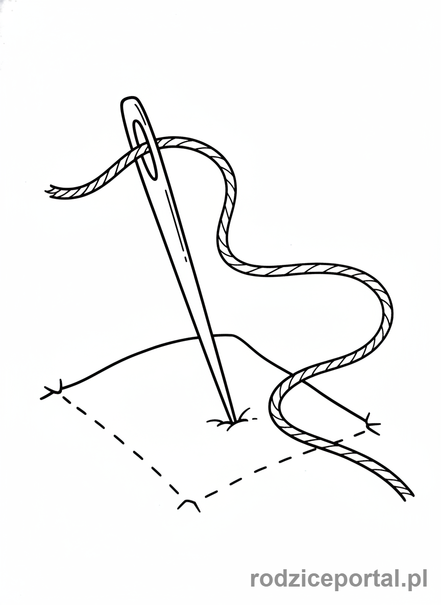 Kolorowanka Zagadki - Igła z nitką