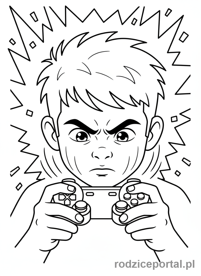 Kolorowanka Zainteresowania - Gracz z konsolą