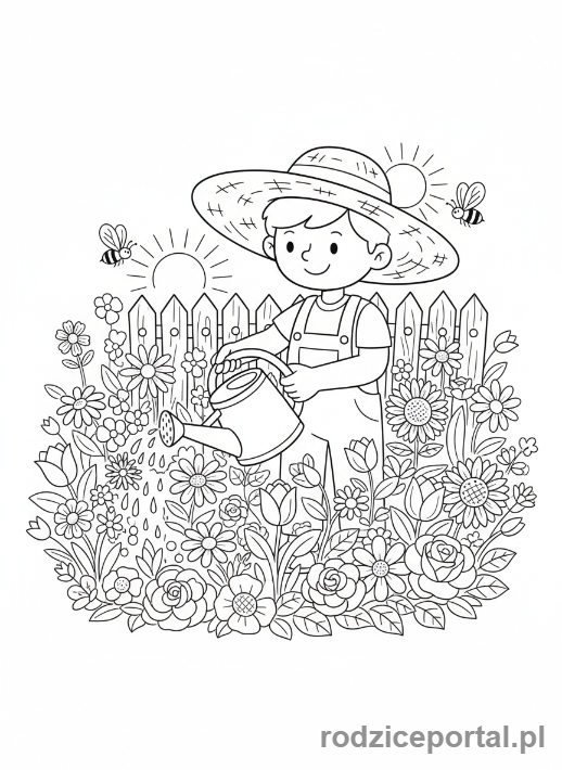 Kolorowanka Zainteresowania - Osoba pielęgnująca ogród