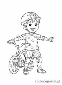 Kolorowanka Zasady Bezpieczeństwa - Kask rowerowy