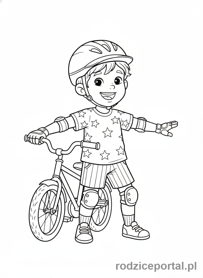 Kolorowanka Zasady Bezpieczeństwa - Kask rowerowy