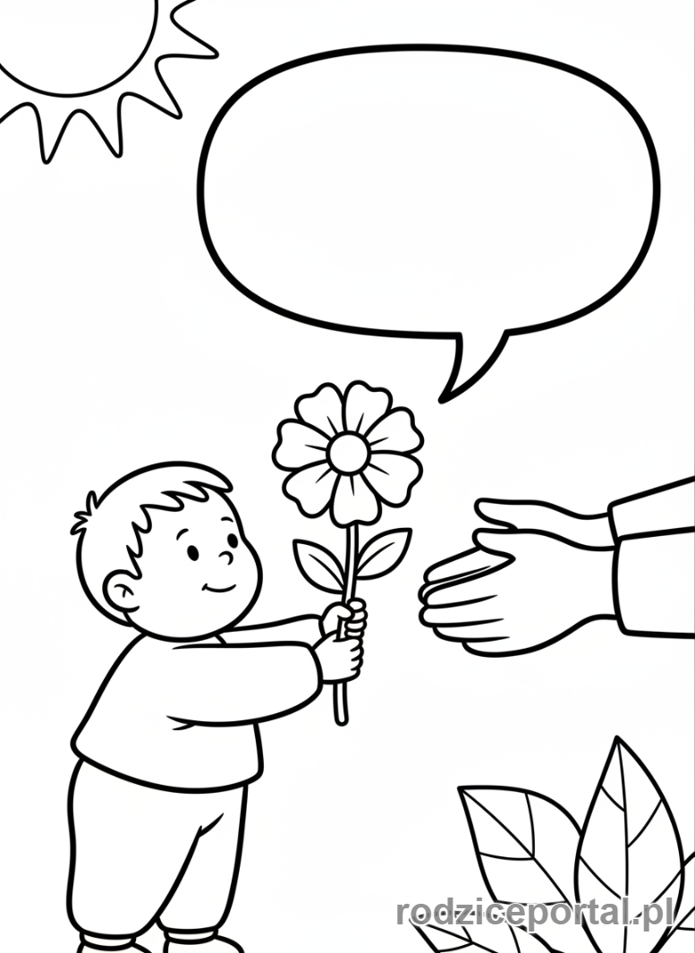 Kolorowanka Zasady - Mowie prosze i dziekuje