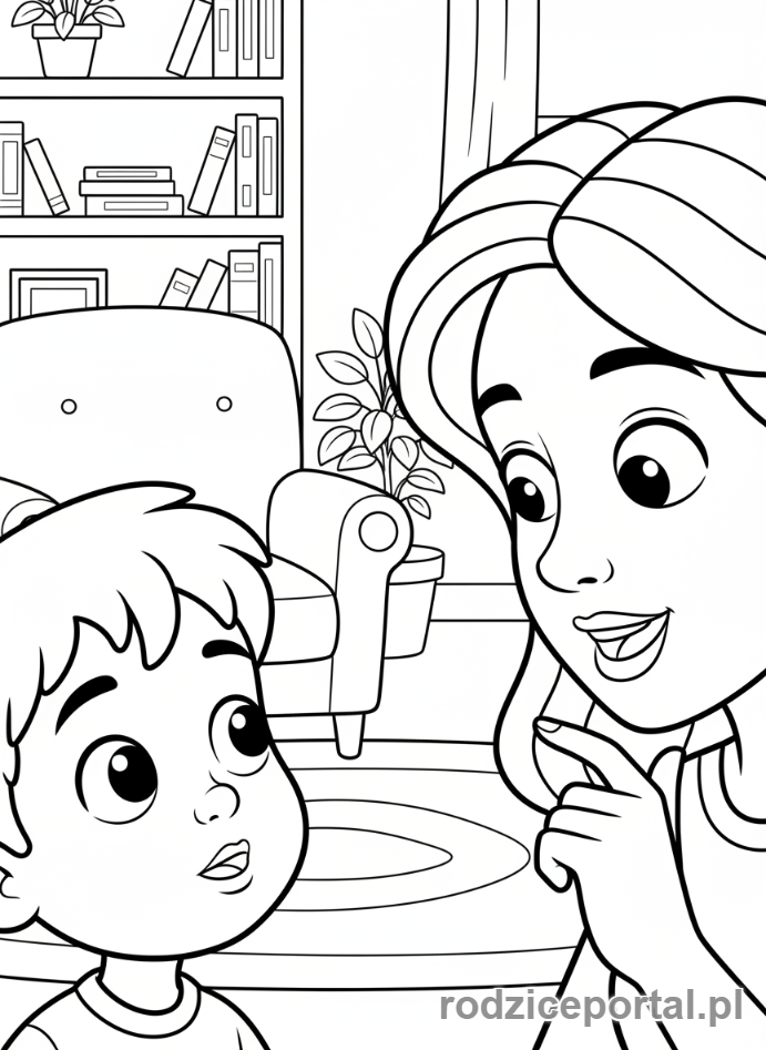 Kolorowanka Zasady - Sluchanie doroslych