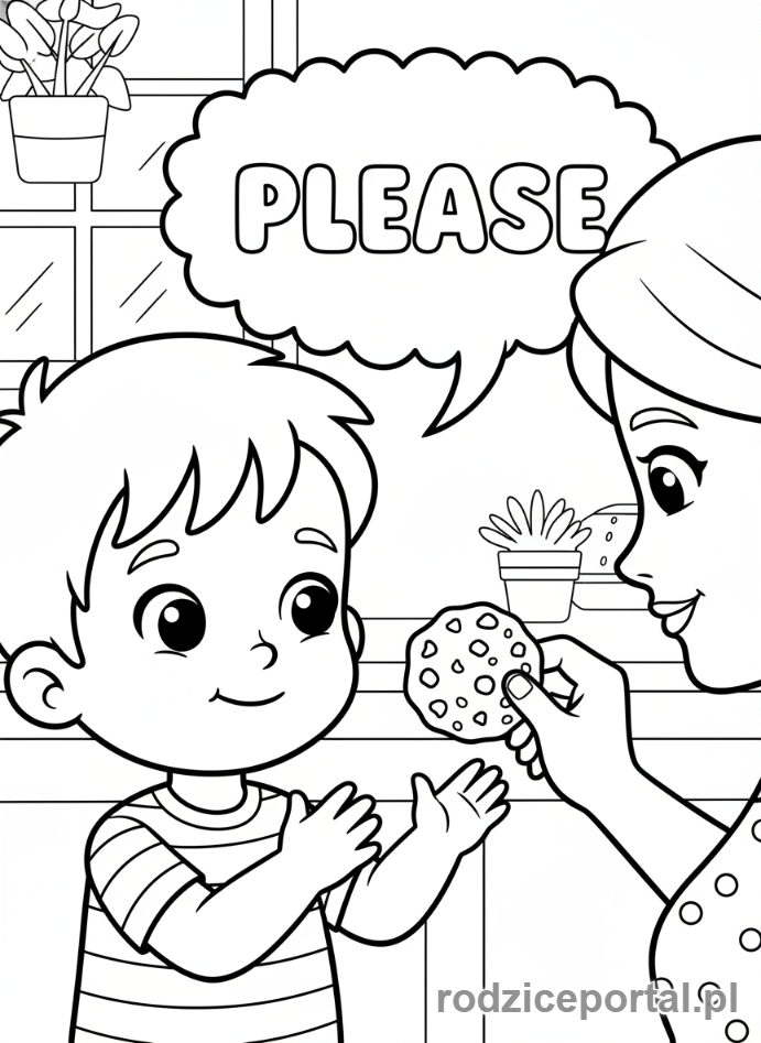 Kolorowanka Zasady Społeczne - Dziecko prosi o pomoc