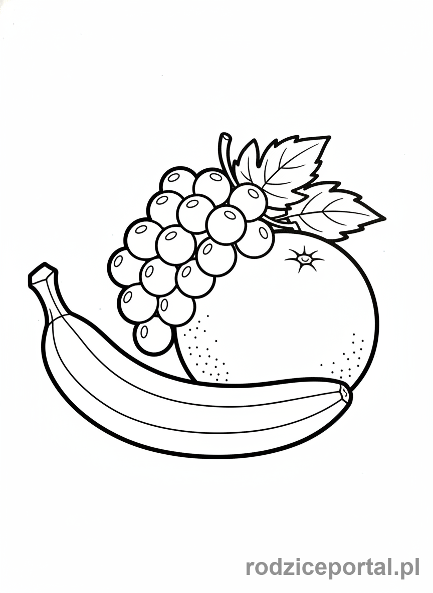 Kolorowanka Zdrowe Jedzenie - Grupa owoców