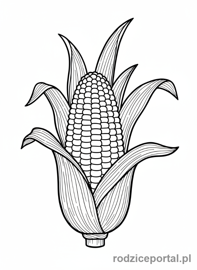 Kolorowanka Zdrowe Jedzenie - Kukurydza