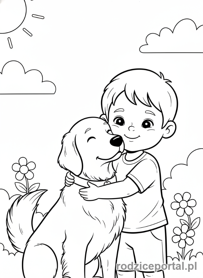 Kolorowanka Zdrowie Psychiczne Dzieci - Przyjaźń ze Zwierzakiem