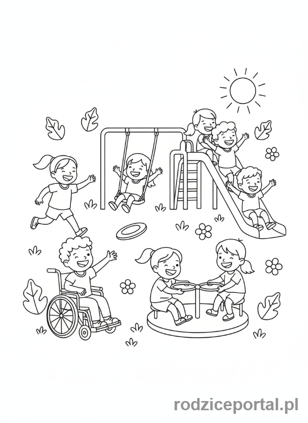 Kolorowanka Zdrowie Psychiczne Dzieci - Radosna Zabawa