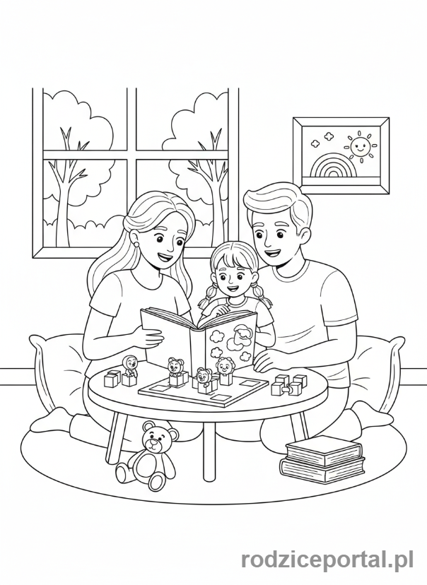 Kolorowanka Zdrowie Psychiczne Dzieci - Rodzinne Wsparcie