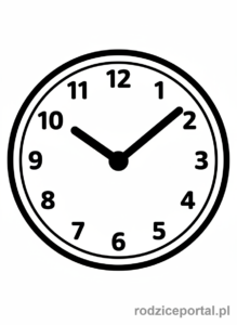 Kolorowanka Zegar Ćwiczenia - Duży zegar analogowy