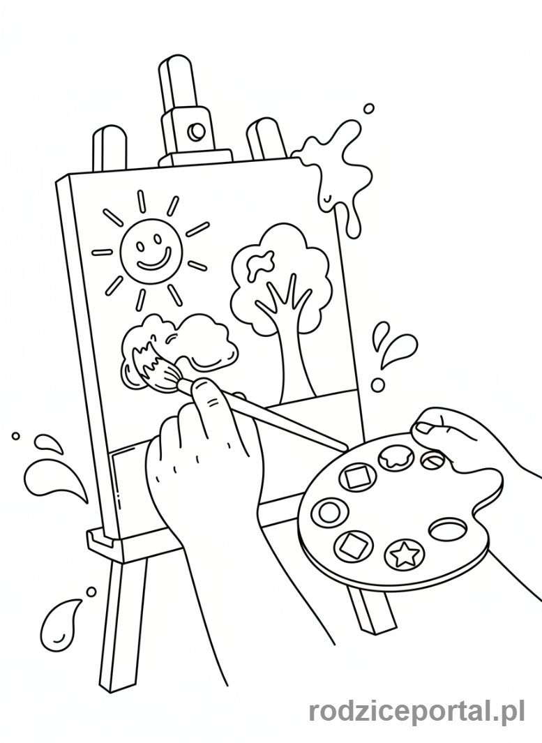 Kolorowanka Zerówka - Dzieci malujące farbami