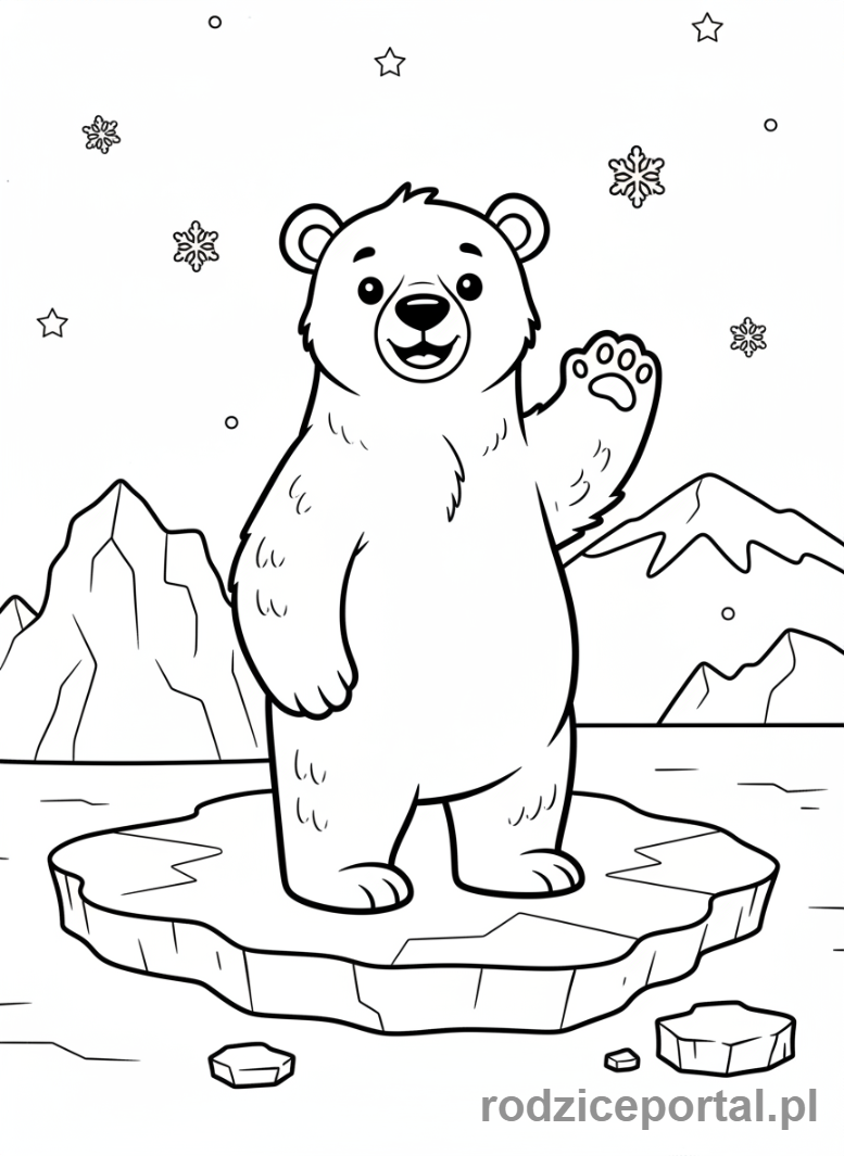 Kolorowanka Zima - Miś polarny