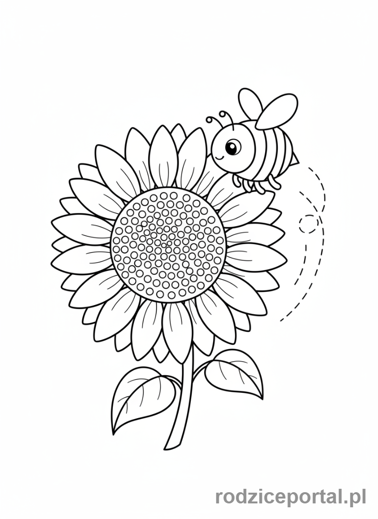 Kolorowanka Zmiany W Przyrodzie - Pszczoła zbierająca nektar