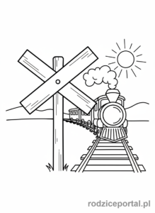 Kolorowanka Znaki Drogowe - Znak Przejazd kolejowy