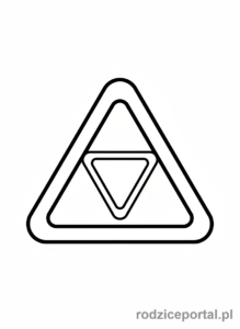 Kolorowanka Znaki Drogowe - Znak Ustap pierwszenstwa