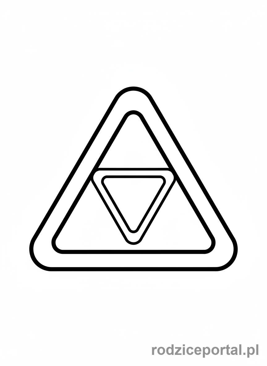 Kolorowanka Znaki Drogowe - Znak Ustap pierwszenstwa