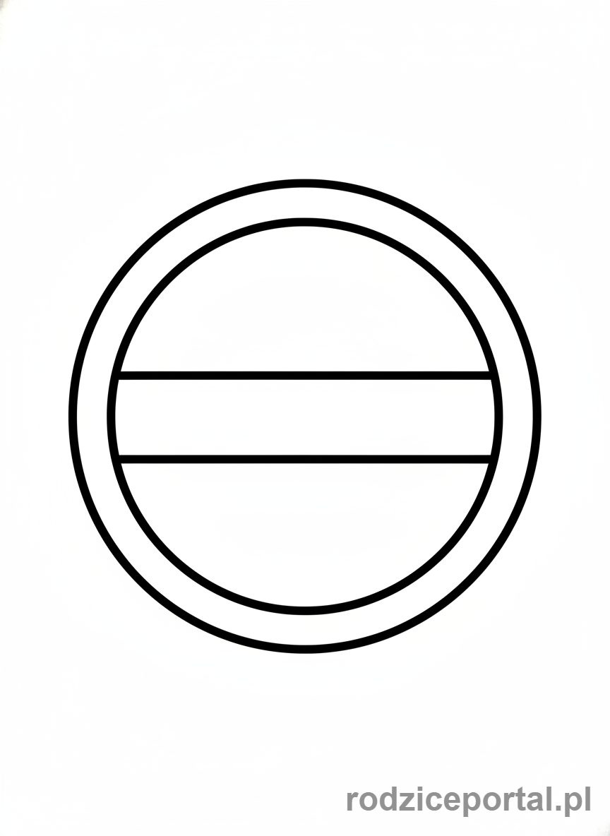 Kolorowanka Znaki Drogowe - Znak Zakaz wjazdu