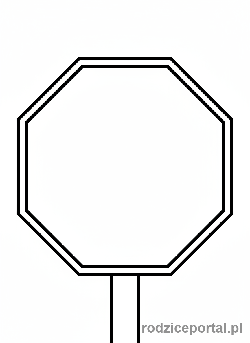 Kolorowanka Znaki Informacyjne - Znak stop