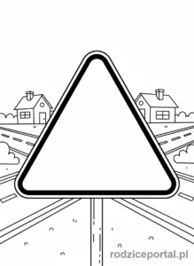 Kolorowanka Znaki Informacyjne - Znak ustąp pierwszeństwa