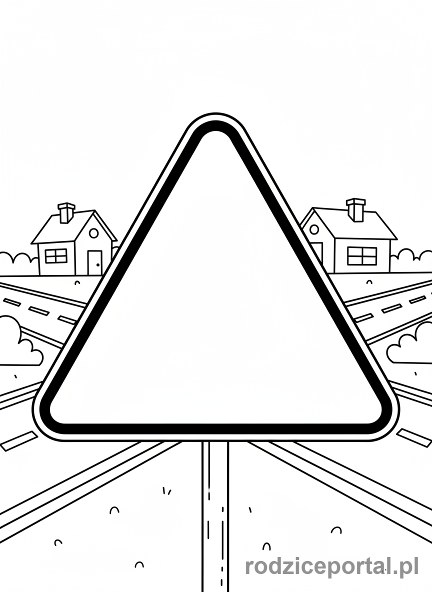 Kolorowanka Znaki Informacyjne - Znak ustąp pierwszeństwa