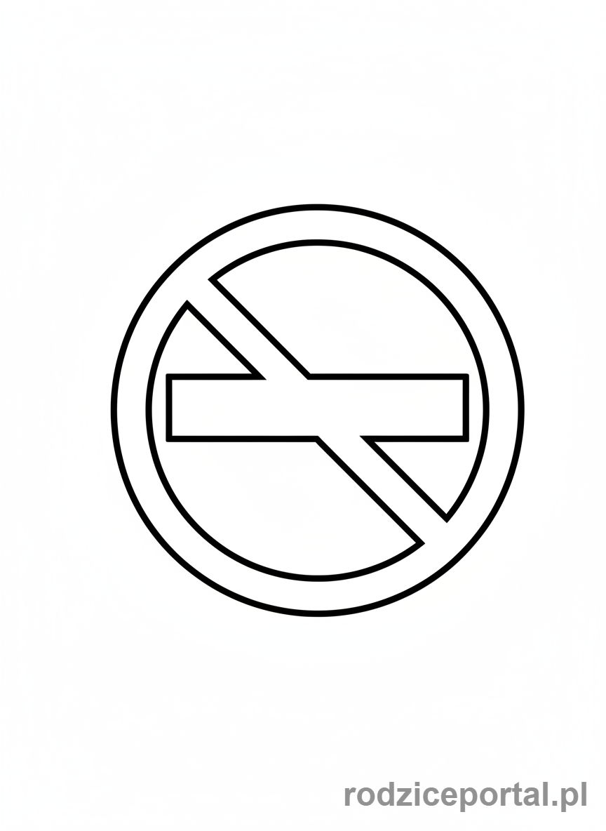 Kolorowanka Znaki Informacyjne - Znak zakazu wjazdu