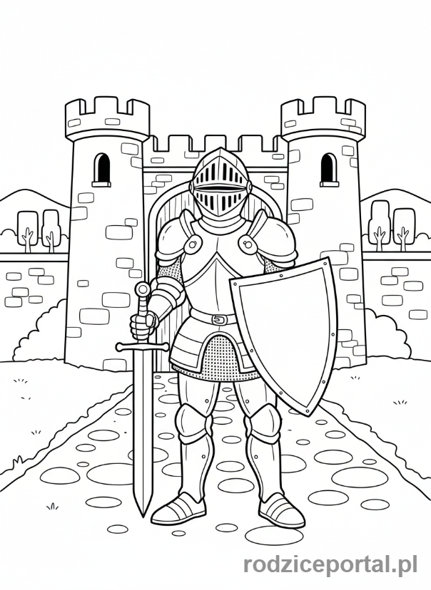 Kolorowanka Żołnierze - Rycerz sredniowieczny