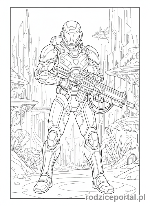 Kolorowanka Żołnierze - Zolnierz przyszlosci