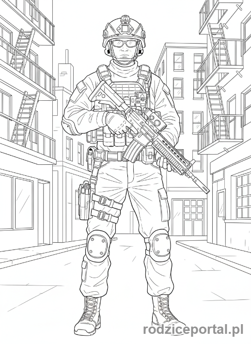 Kolorowanka Żołnierze - Zolnierz sil specjalnych