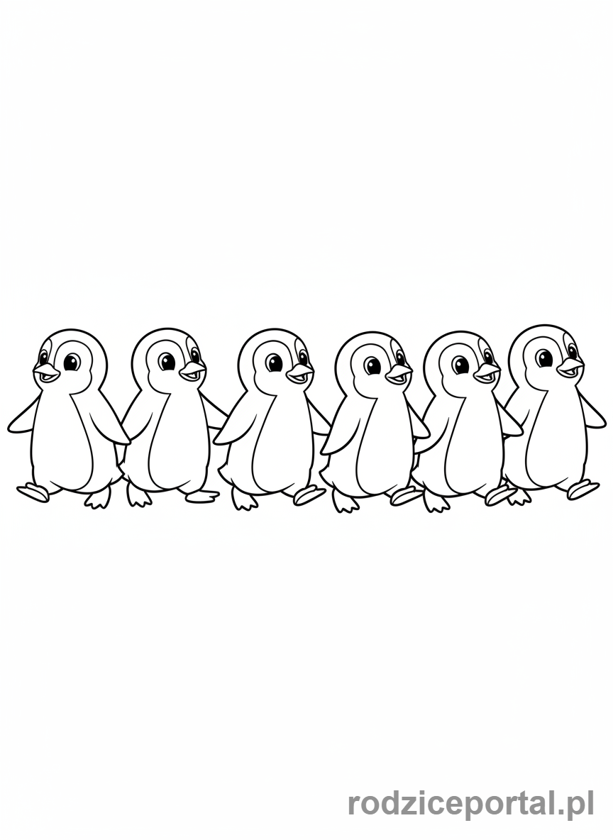 Kolorowanka Zoo Edukacyjne - Pingwiny idą