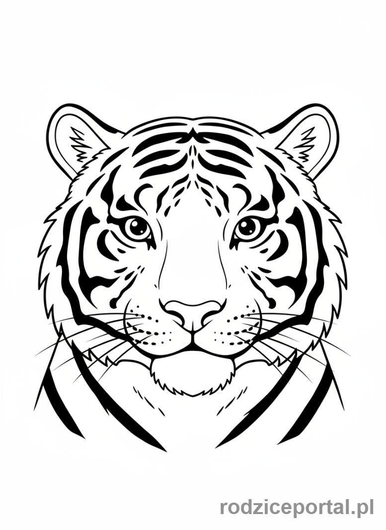 Kolorowanka Zoo Edukacyjne - Tygrys odpoczywa zbliżenie