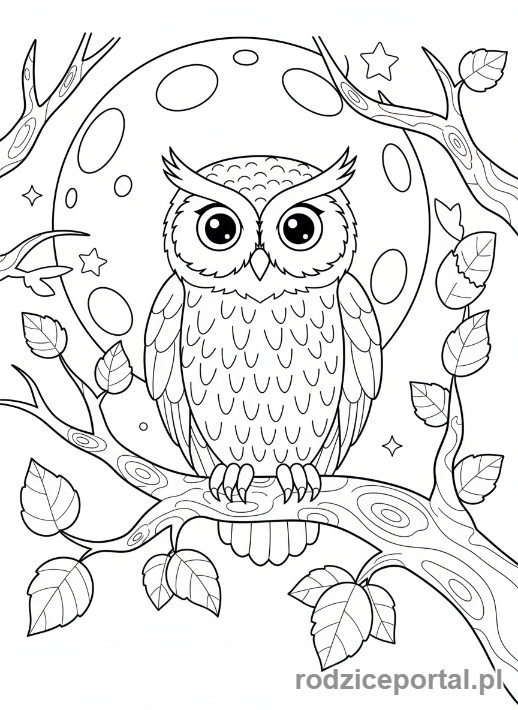 Kolorowanka Zwierzęta Świata - Mądra sowa