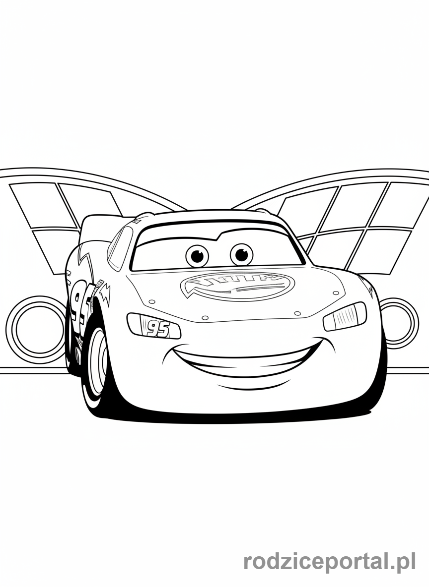 Kolorowanka Zygzak Mcqueen - Zygzak Mcqueen, przód